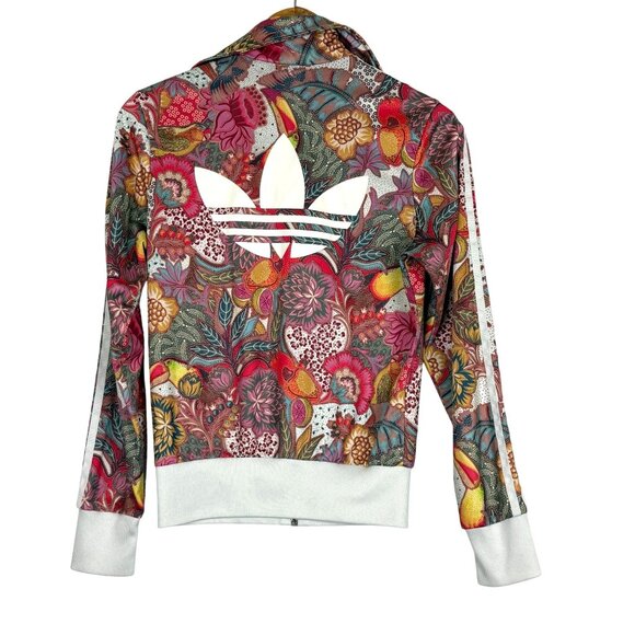 Adidas Fugiprabali Track Jacket XS Tropical Floral Toucan Print Zip Trefoil - Picture 5 of 10